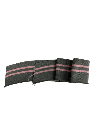 Manchette grise avec rayures roses
