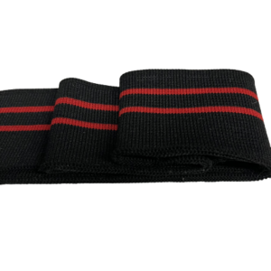 Manchette noire avec rayures rouge
