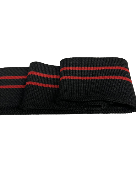 Manchette noire avec rayures rouge