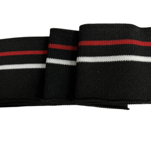 Manchette noire avec rayures rouge et blanc