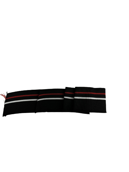 Manchette noire avec rayures rouge et blanc