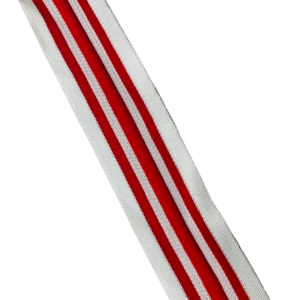 Bande intarsia blanche et rouge