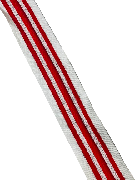 Bande intarsia blanche et rouge