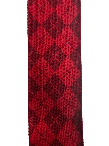 Tissu tricot carreaux rouges